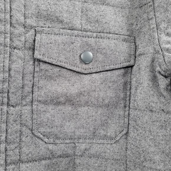 Bonobos Slim Fit Gray Quilted Shirt Jacket Shacket Long-sleeve Button-Up Men's S - Picture 5 of 8